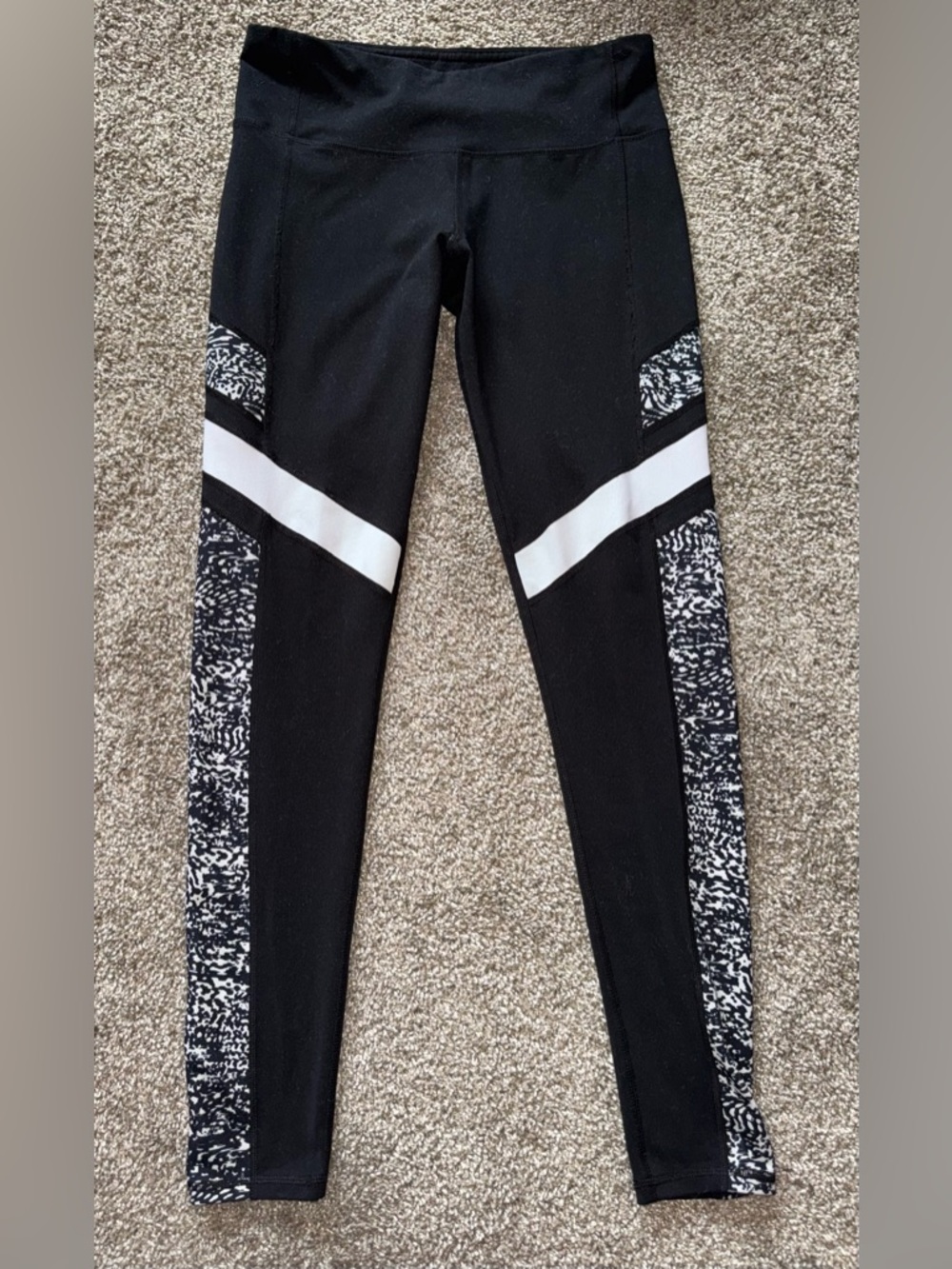 Champion Black and White Printed Panel Leggings